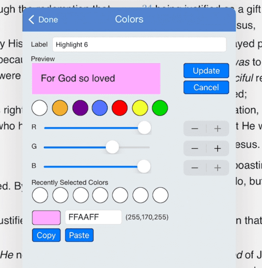 ChristianBytes.com - Blue Letter Bible App showing verse highlight creation